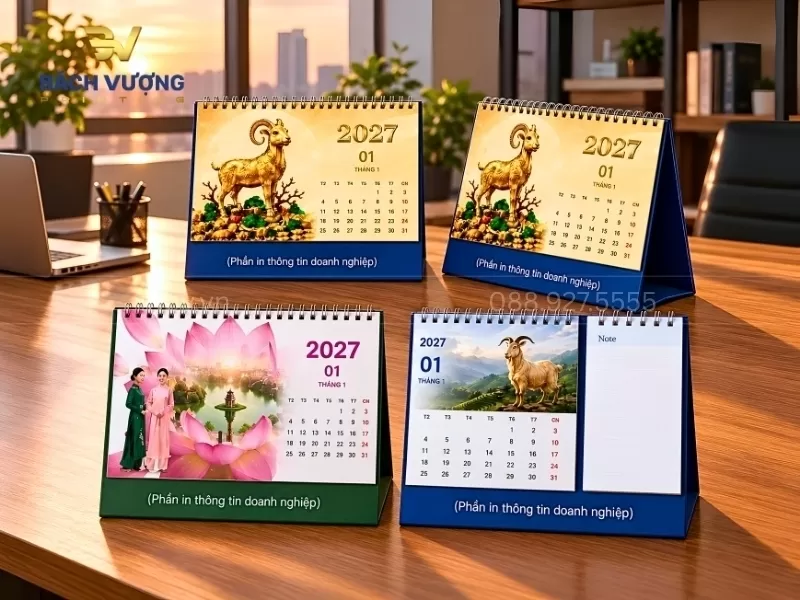 Mẫu lịch đề b&agrave;n chữ A thiết kế theo y&ecirc;u cầu sử dụng con gi&aacute;p l&agrave;m h&igrave;nh minh họa đ&iacute;nh k&egrave;m note