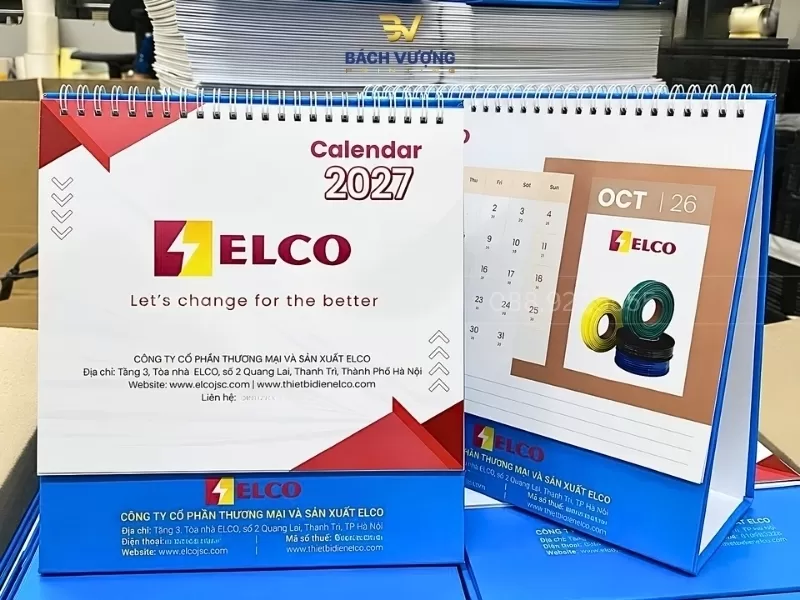 Mẫu lịch để b&agrave;n độc quyền in sản phẩm doanh nghiệp k&egrave;m theo ng&agrave;y th&aacute;ng