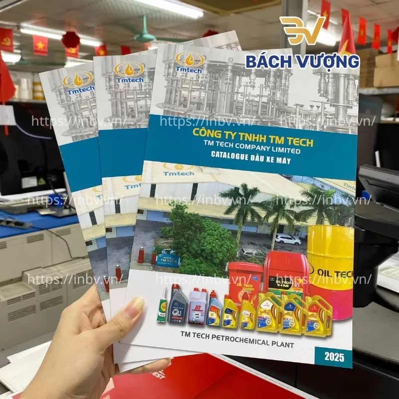 Mẫu in catalogue cho sản phẩm dầu nhớt 