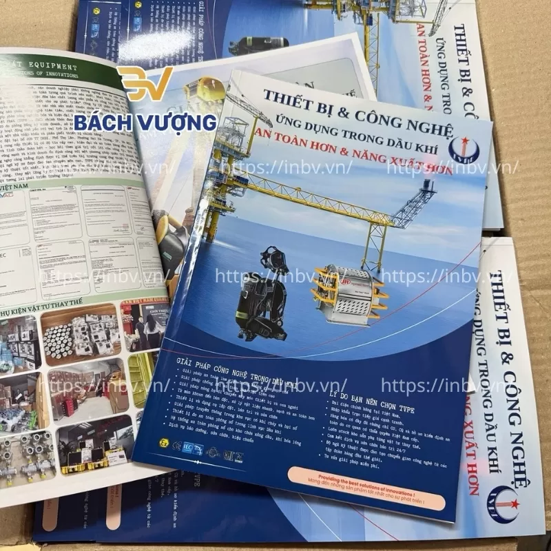 Mẫu in catalogue sản phẩm thiết bị dầu kh&iacute; 