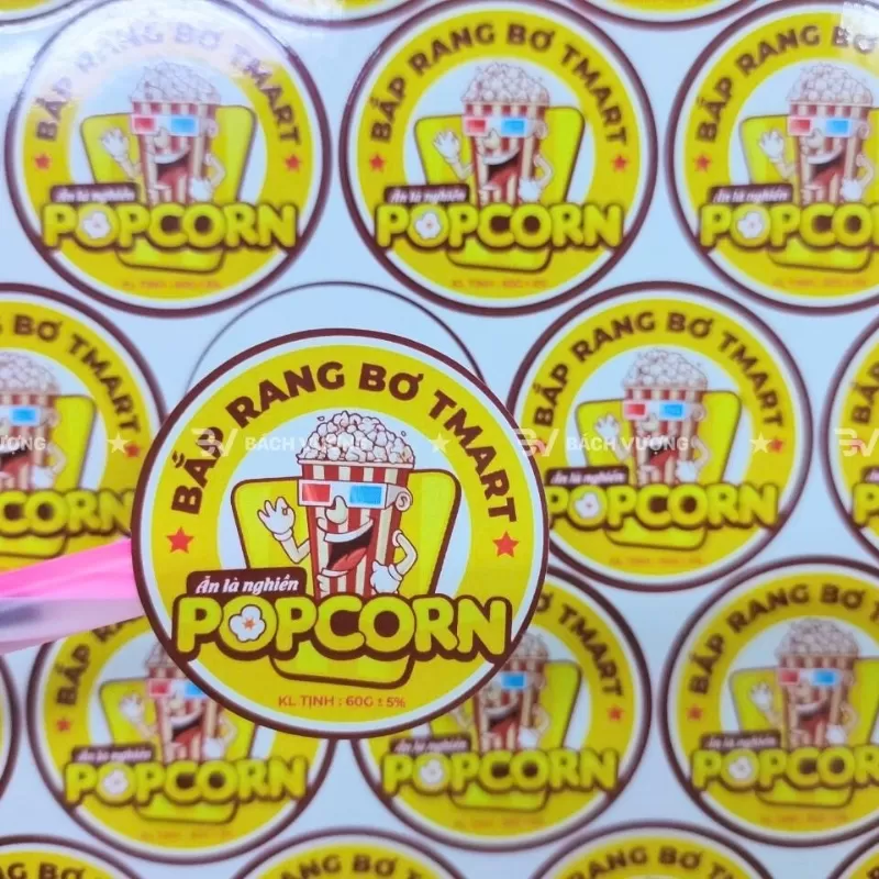 In sticker bắp rang bơ