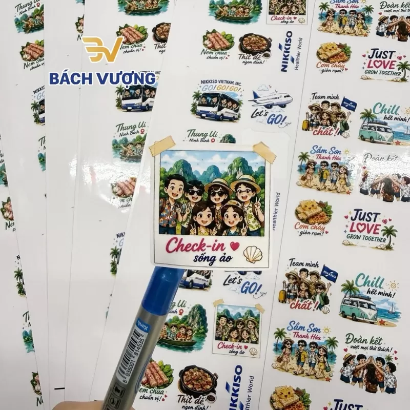 Sticker cho team m&ecirc; check in