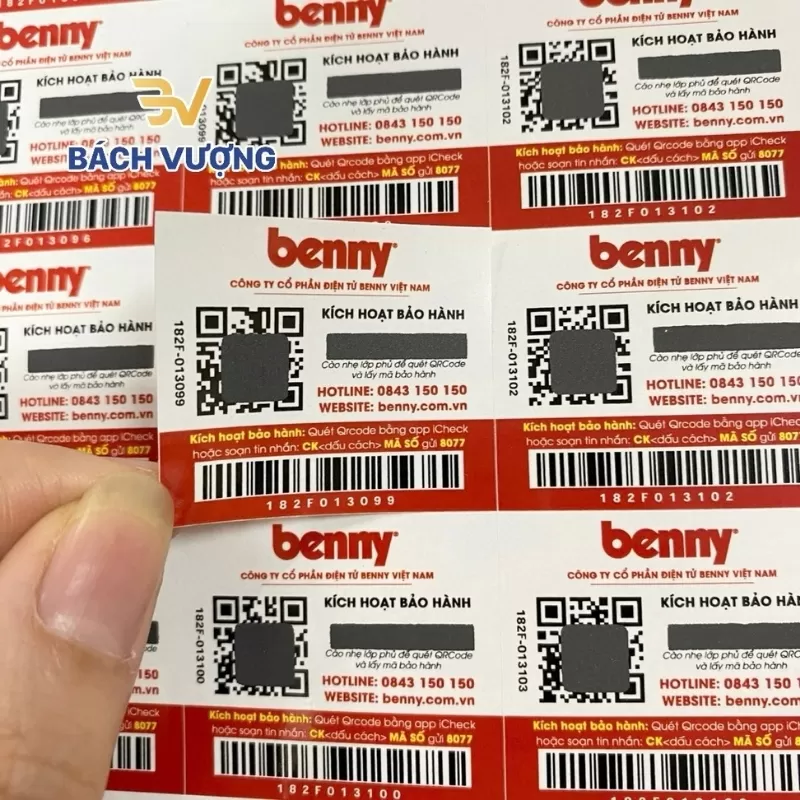 Tem nh&atilde;n decal giấy benny