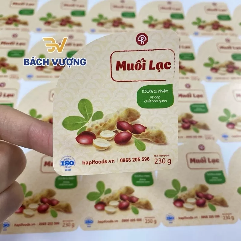 Tem nh&atilde;n giấy muối lạc 