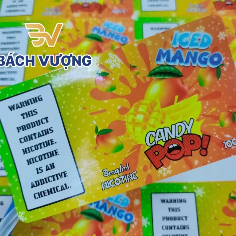 Decal nhựa d&aacute;n đồ uống 