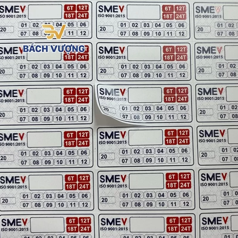 Decal vỡ in th&ocirc;ng tin bảo h&agrave;nh 