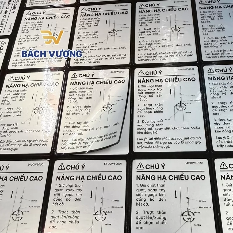 Decal xi bạc in th&ocirc;ng tin hướng dẫn sử dụng 