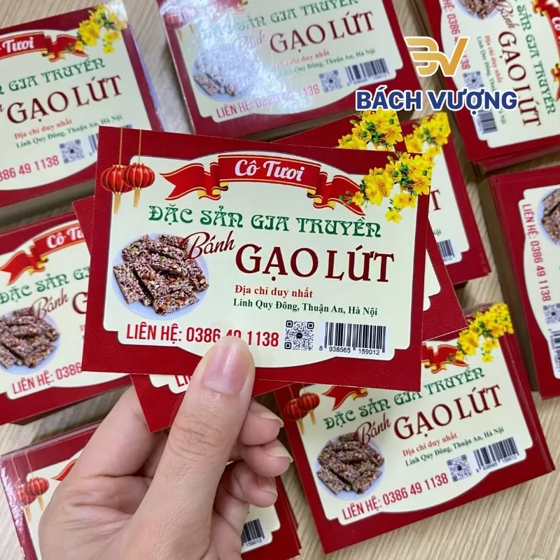Decal giấy in cho bao b&igrave; sản phẩm gạo lứt