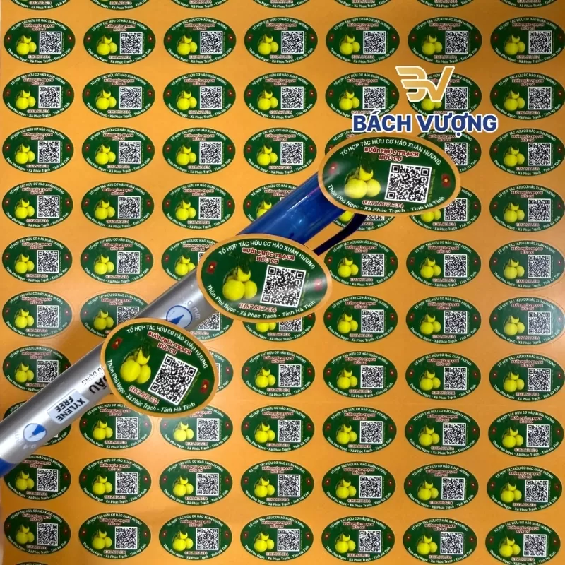 Tem nh&atilde;n giấy h&igrave;nh oval 