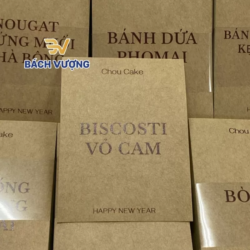 Tem giấy kraft vỏ cam