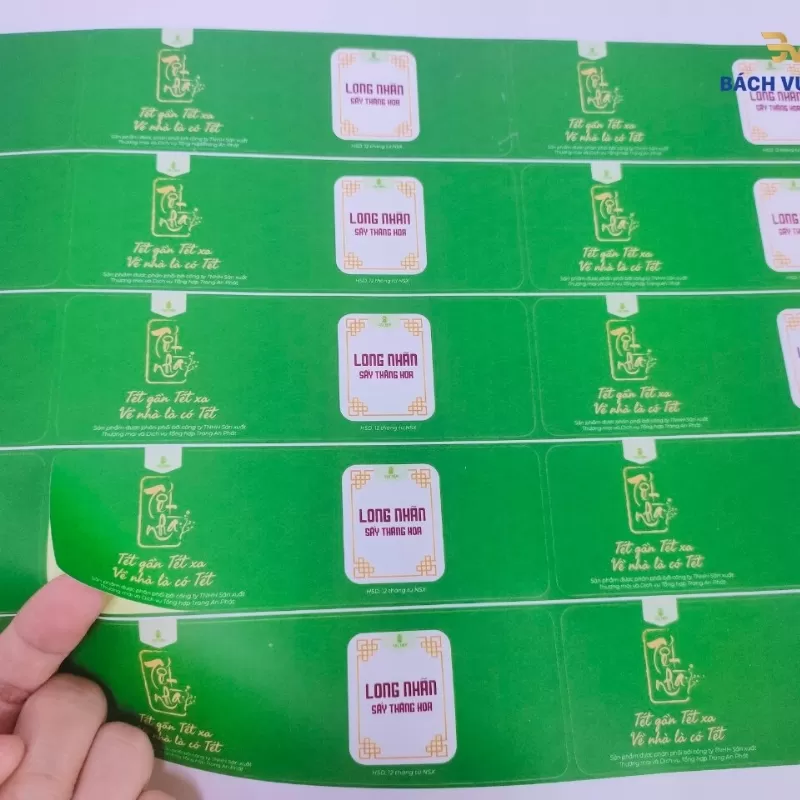 Tem nh&atilde;n giấy in sản phẩm long nh&atilde;n 