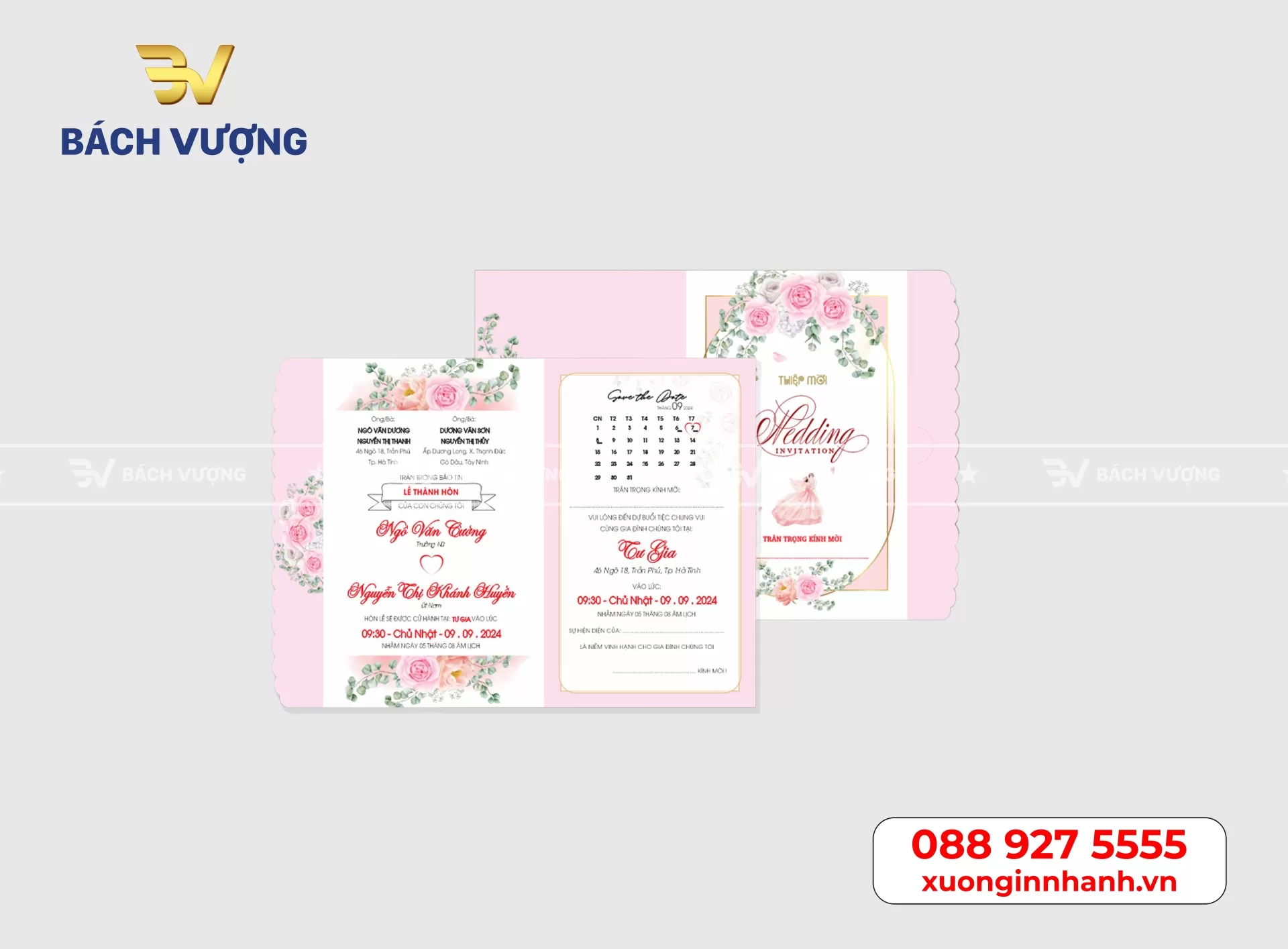 Mẫu thiệp cưới tại B&aacute;ch Vượng