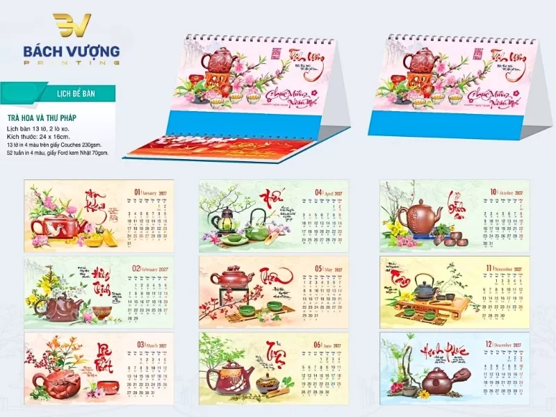 mẫu lịch để b&agrave;n 2027 mang đậm phong vị truyền thống v&agrave; nghệ thuật thanh tao