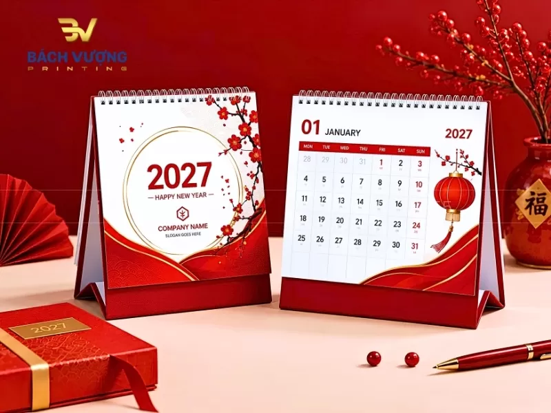 In lịch để b&agrave;n số lượng &iacute;t với chất lượng sắc n&eacute;t, m&agrave;u sắc tươi tắn & chuẩn tại B&aacute;ch Vượng Printing