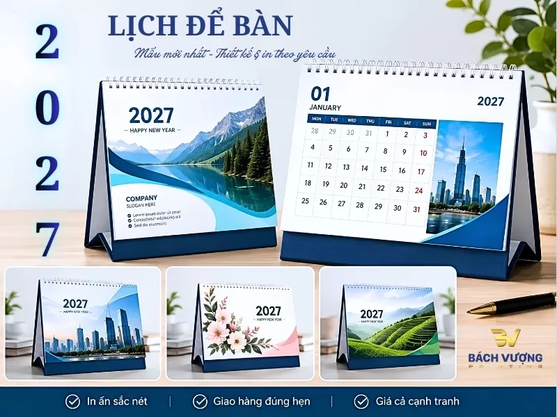in lịch để bàn theo yêu cầu