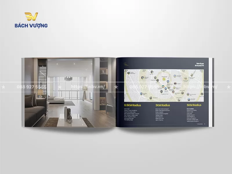 Thiết kế trang mẫu catalogue bất động sản giới thiệu vị tr&iacute; dự &aacute;n & tiện &iacute;ch xung quanh
