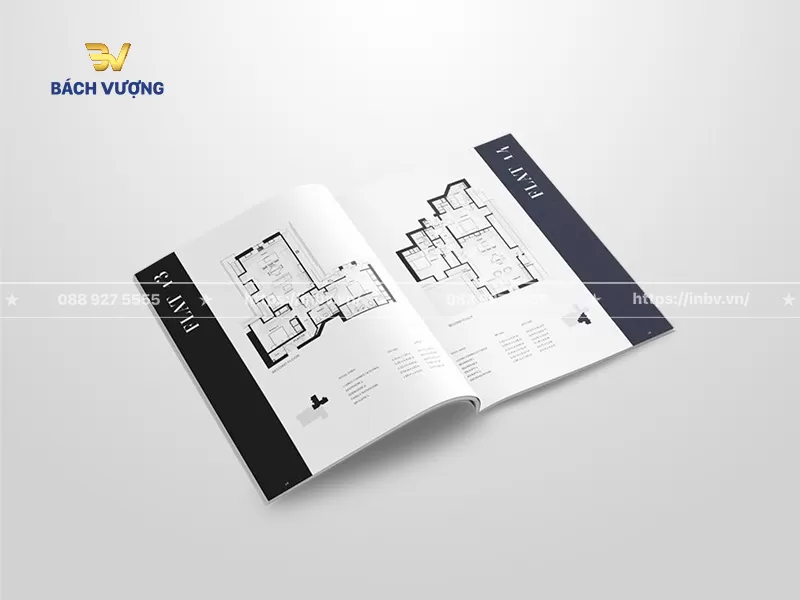 Trang nội dung mẫu catalogue bất động sản so s&aacute;nh sơ đồ mặt bằng c&aacute;c loại căn hộ k&egrave;m bản vẽ & th&ocirc;ng số diện t&iacute;ch