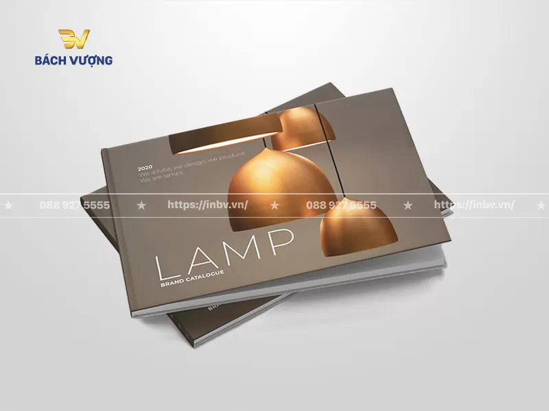 mẫu catalogue đ&egrave;n trang tr&iacute; d&aacute;ng ngang m&agrave;u đồng sang trọng