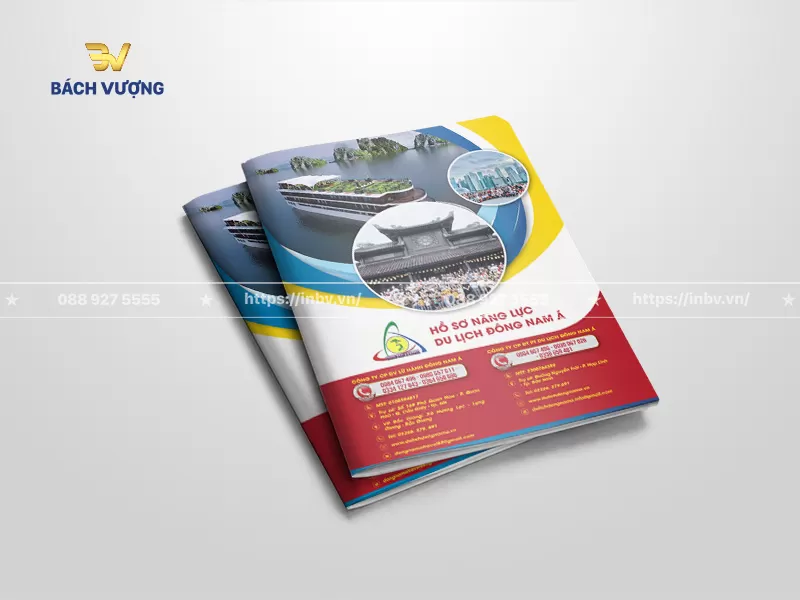 mẫu catalogue du lịch & hồ sơ năng lực c&oacute; h&igrave;nh ảnh địa danh c&ugrave;ng c&aacute;c th&ocirc;ng tin ph&aacute;p l&yacute;, m&atilde; số thuế, địa chỉ & số li&ecirc;n hệ