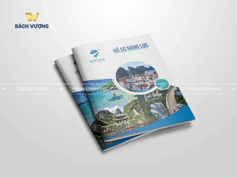 mẫu catalogue du lịch & hồ sơ năng lực tone xanh dương-trắng trang nh&atilde; thiết kế b&igrave;a dạng khung tr&ograve;n & đa gi&aacute;c đan xen tr&igrave;nh b&agrave;y h&igrave;nh ảnh đo&agrave;n kh&aacute;ch thực tế c&ugrave;ng c&aacute;c danh lam thắng cảnh nổi tiếng Việt Nam
