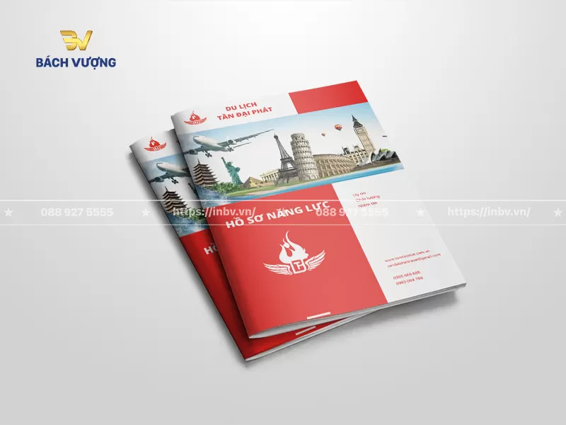 mẫu catalogue du lịch ki&ecirc;m hồ sơ năng lực thiết kế b&igrave;a tone đỏ-trắng c&ugrave;ng h&igrave;nh ảnh c&aacute;c kỳ quan thế giới nổi tiếng thế giới