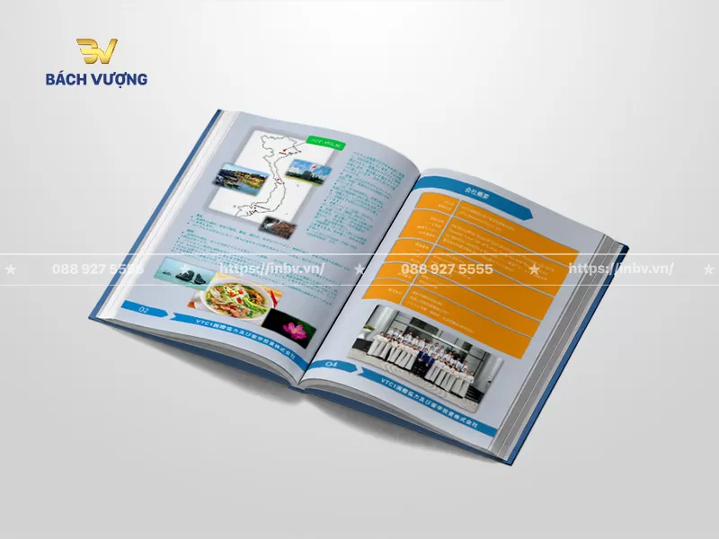 Trang nội dung mẫu catalogue du lịch k&egrave;m h&igrave;nh ảnh minh họa về ẩm thực, danh lam thắng cảnh & hoa sen bằng tiếng Nhật c&ugrave;ng giới thiệu về doanh nghiệp, đội ngũ nh&acirc;n sự