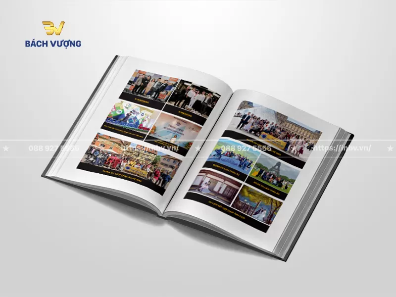 Trang tr&igrave;nh b&agrave;y h&igrave;nh ảnh c&aacute;c đo&agrave;n kh&aacute;ch & sự kiện thực tế mẫu catalogue du lịch
