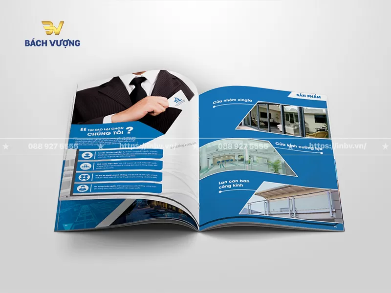 Trang nội dung mẫu catalogue nh&ocirc;m k&iacute;nh thể hiện năng lực cốt l&otilde;i của doanh nghiệp & hiển thị danh mục sản phẩm chủ đạo