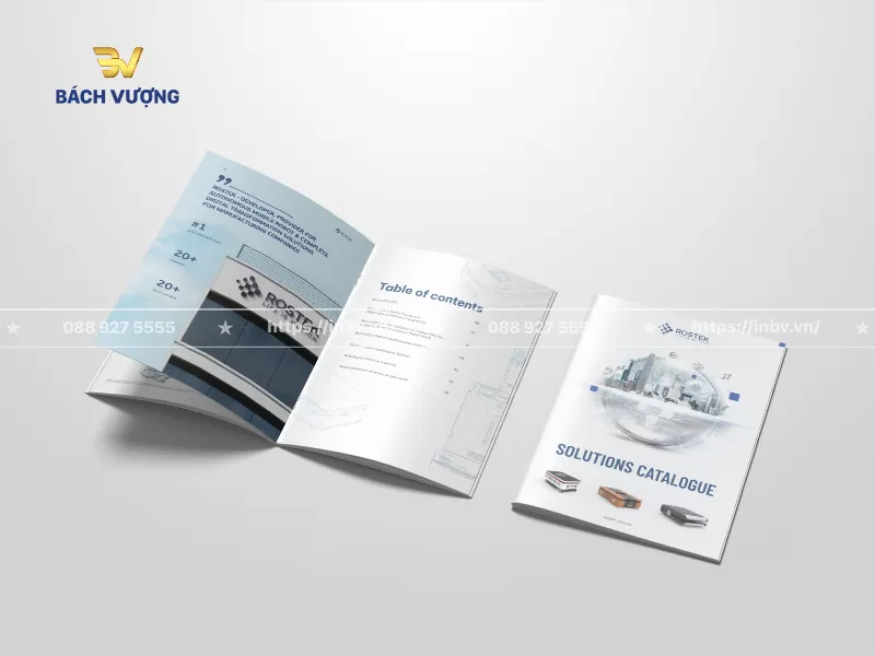 Bộ mẫu catalogue thiết bị điện tử & giải ph&aacute;p số h&oacute;a phong c&aacute;ch thiết kế tối giản, hiện đại tr&ecirc;n nền trắng kết hợp h&igrave;nh ảnh thực tế, trang giới thiệu năng lực doanh nghiệp với số liệu ấn tượng & trang mục lục