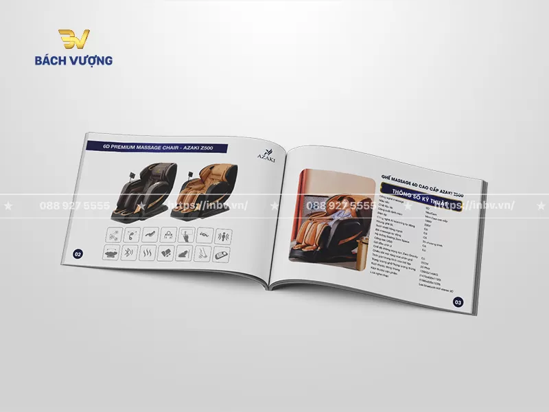 Thiết kế trang mẫu catalogue thiết bị điện chăm s&oacute;c sức khỏe khổ ngang với h&igrave;nh ảnh sản phẩm sắc n&eacute;t đi k&egrave;m hệ th&ocirc;ng biểu tượng icon minh họa t&iacute;nh năng in h&igrave;nh ảnh người mẫu trải nghiệm thực tế