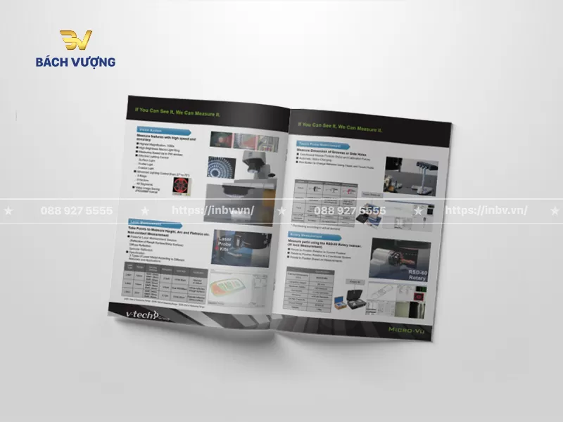 Thiết kế trang th&ocirc;ng số m&aacute;y đo trong mẫu catalogue thiết bị điện tử giới thiệu chi tiết hệ thống đo quang học v&agrave; hệ thống đo laser đi k&egrave;m bảng tra cứu th&ocirc;ng số kỹ thuật r&otilde; r&agrave;ng