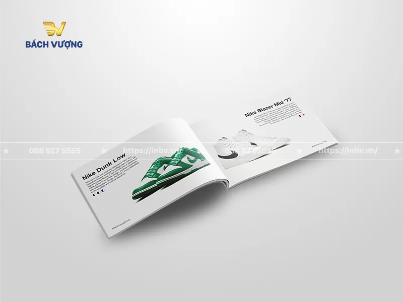 Trang giới thiệu mẫu catalogue thời trang hai d&ograve;ng gi&agrave;y thể thao nổi tiếng đi k&egrave;m c&aacute;c đoạn th&ocirc;ng tin chi tiết về sản phẩm