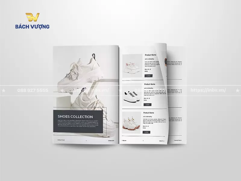 Trang nội dung mẫu catalogue thời trang bộ sưu tập gi&agrave;y sneaker hiển thị h&igrave;nh ảnh sản phẩm lớn đi k&egrave;m danh s&aacute;ch chi tiết c&aacute;c mẫu gi&agrave;y, c&oacute; gi&aacute; đi k&egrave;m