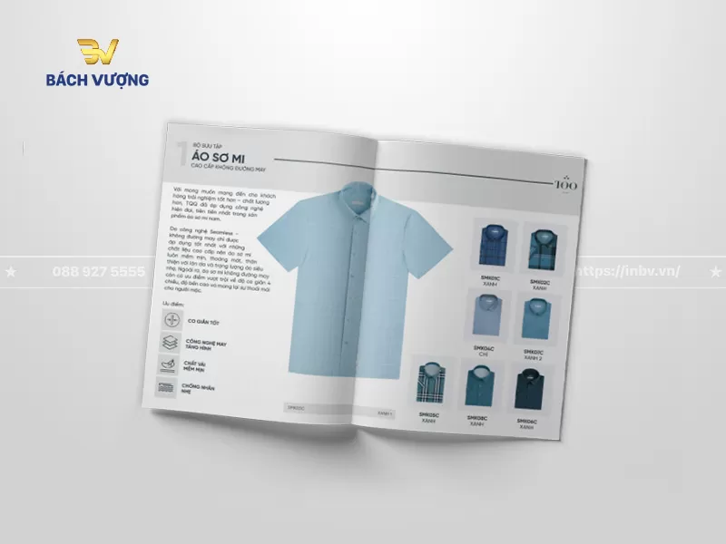 Trang nội dung mẫu catalogue thời trang giới thiệu d&ograve;ng sản phẩm &aacute;o sơ mi nam ngắn tay c&oacute; h&igrave;nh ảnh thực tế, ưu điểm sản phẩm & bảng m&atilde; m&agrave;u 