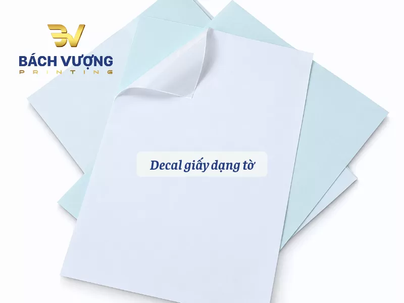 Chất liệu decal giấy dạng tờ phẳng