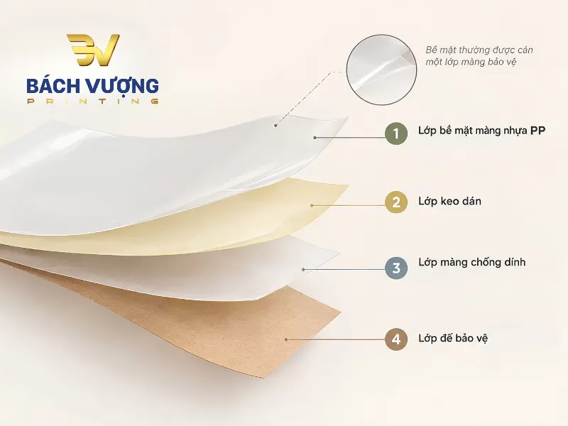 Cấu tạo c&aacute;c lớp decal PP