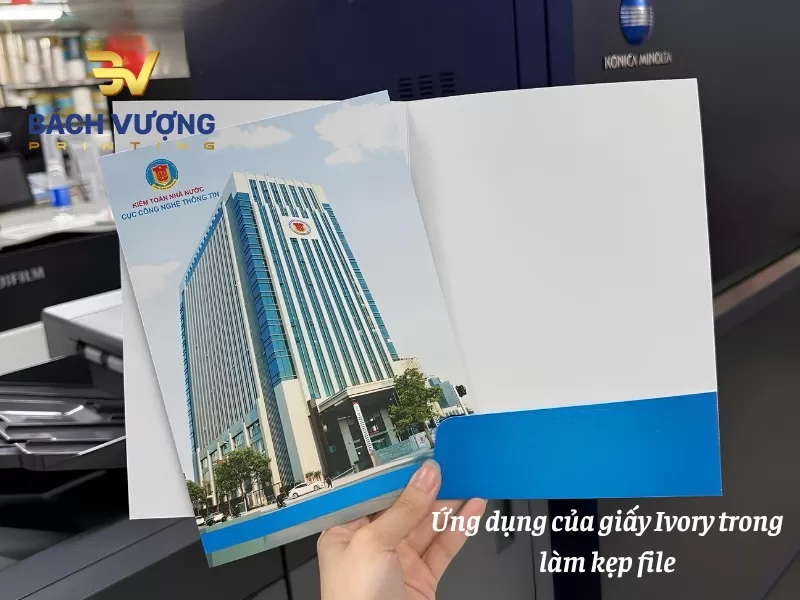 Th&agrave;nh phẩm kẹp file Folder t&agrave;i liệu văn ph&ograve;ng l&agrave;m từ chất liệu giấy Ivory