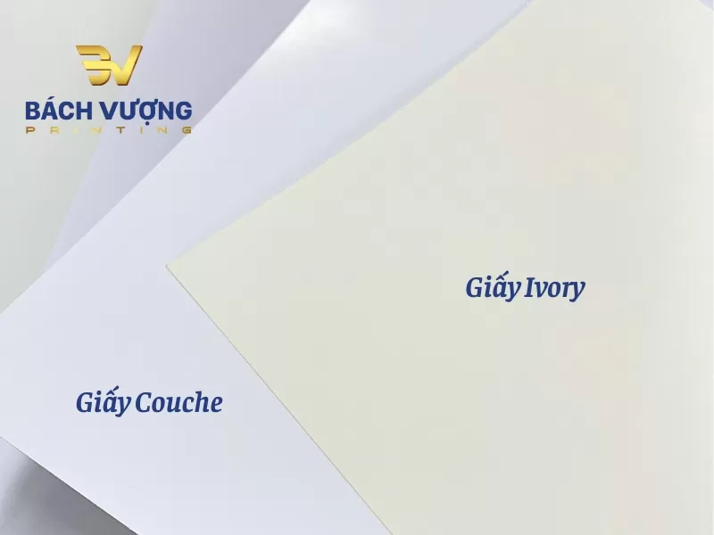 Sự kh&aacute;c biệt về m&agrave;u sắc giữa giấy Couche & giấy Ivory